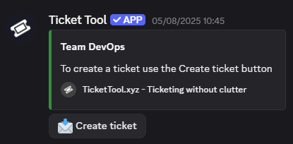 Ouverture d’un ticket Discord